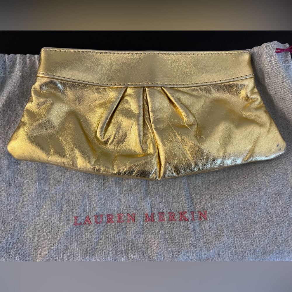 Lauren Merkin gold clutch - Picture 2 of 4